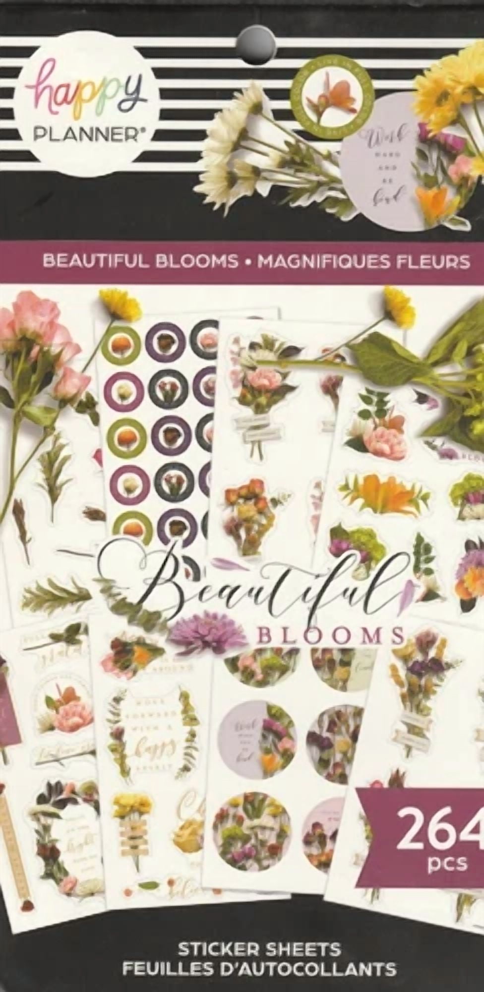 New! Happy Planner Beautiful Blooms Planner Stickers 264 Pc Fast Free Ship! Wow!