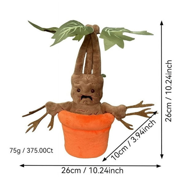 New Harries Mandrake Magic Plant Elf Plush Doll Soft Potted Plant Stuffed Toys Movie Peripherals Pillow Ornaments Children Gifts