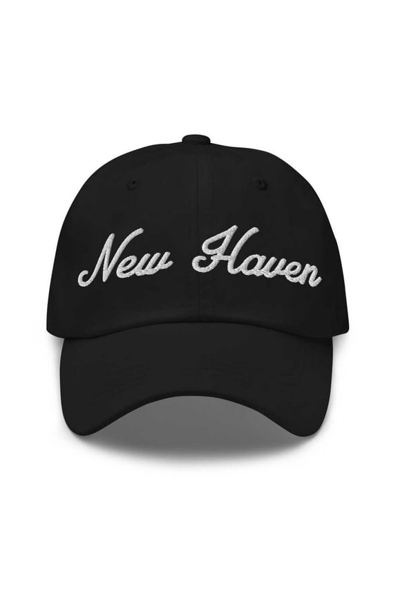 New Haven Baseball Cap New Haven Dad Hat Bold Script Ohio OH Hat Embroidered Souvenir Gift Black