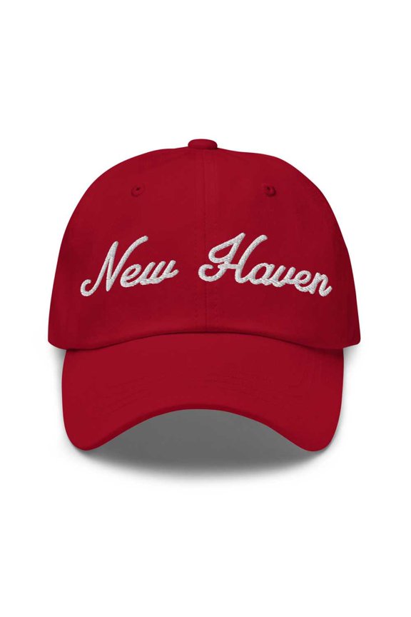 New Haven Baseball Cap New Haven Dad Hat Bold Script Ohio OH Hat Embroidered Souvenir Gift Cranberry