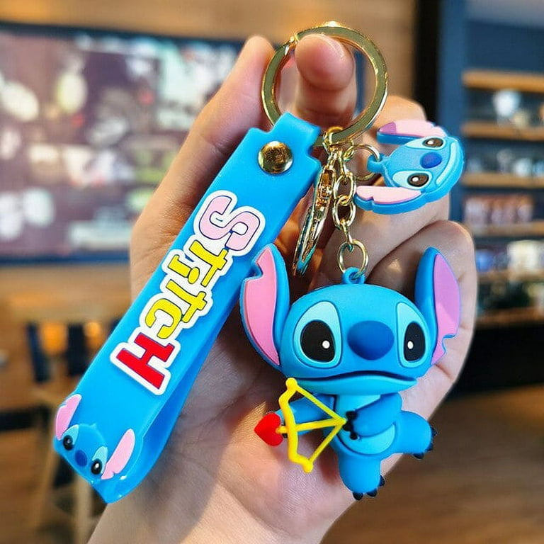 Stitch Disney Keychain Cute Stitch Doll Keychains Kids Cartoon PVC Key  chain Car Keyring Bag Accessories