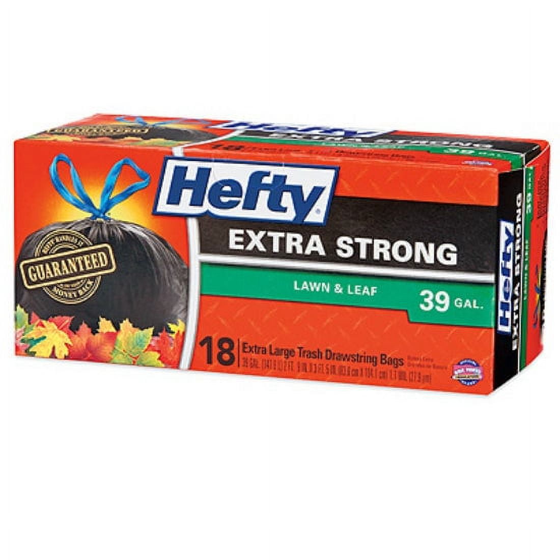 New Hefty E86720 Lawn & Leaf Bag, 39Gallon, 33" x 41", 1.1 Mil, 18Ct