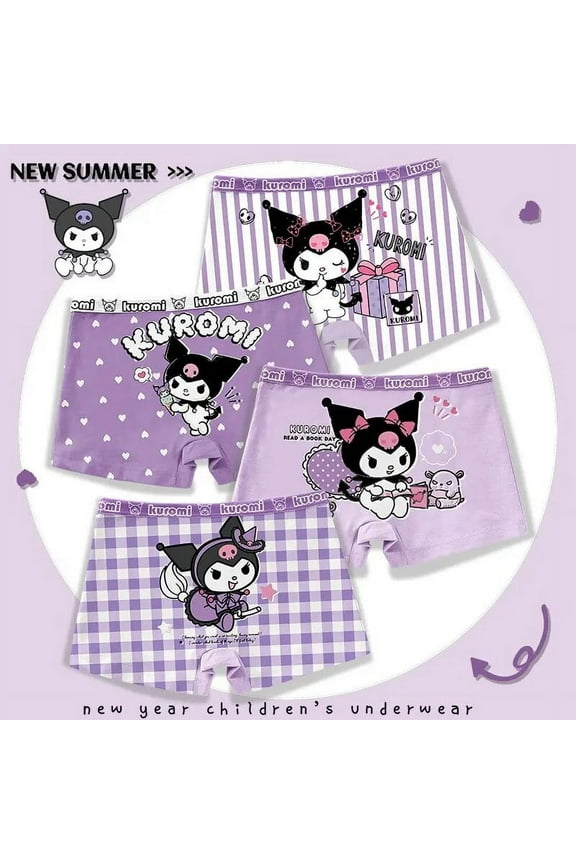 New Hello Kitty Kuromi Cinnamoroll Children's Underwear Anime Cartoon Sanrio Cotton Kids Triangles Shorts Girls Underwear Gift