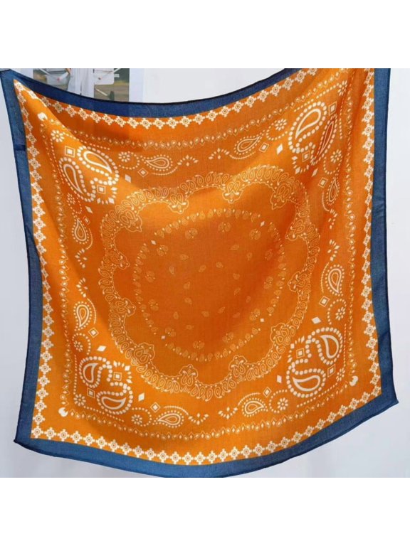New Herringbone Pattern Paisley Scarf Color Block Square Scarf Artistic Retro Small Square Scarf Decorative Neck Scarf Breathable Neck Scarf
