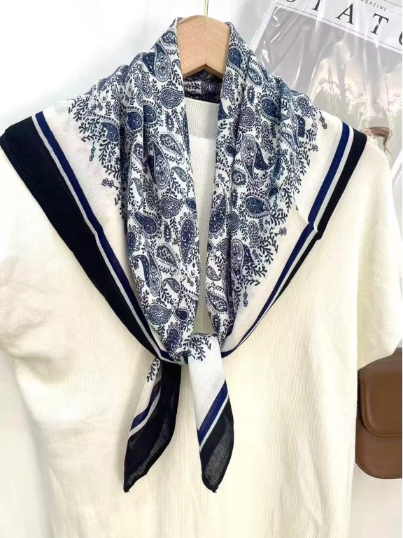 New Herringbone Pattern Paisley Scarf Color Block Square Scarf Artistic Retro Small Square Scarf Decorative Neck Scarf Breathable Neck Scarf