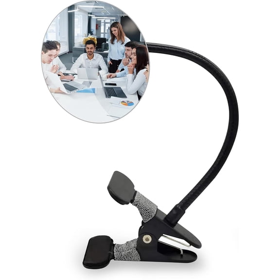New High-Definition Clip-On Rear-View Security Mirror, Convex Cubicle Mirror for Desk Monitors or Anywhere (3.75", Round)