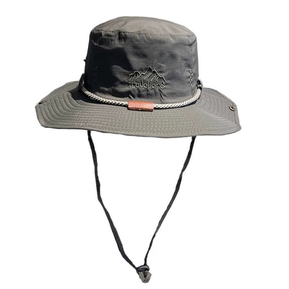 New High Quality Cotton UV Protection Wide Brim Sunscreen Cap Fisherman's Hat Sunshade Hat Casual Cap GRAY