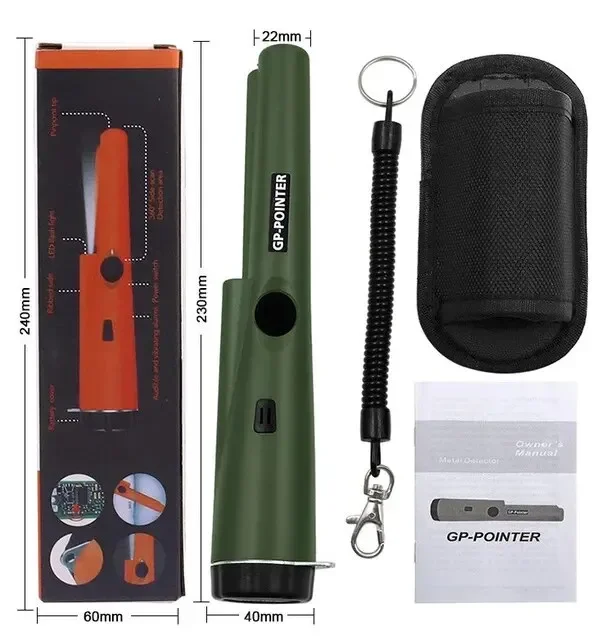 New High QualityHandheld Metal Detector GP-pointer Waterproof Positioning Rod Detecting with Bracelet LED Lights Without Battery