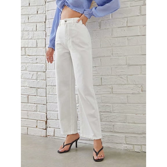 New High Waist Straight Leg Jeans Women'S 2025 Trendy Denim Pants Tummy Control Comfort Stretch Washed Casual Vintage Jeans For Women Trendy