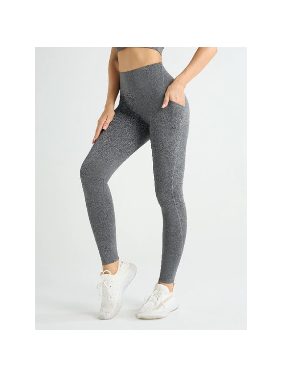 New High Waist Women's Leggings Stretch Yoga Pants Tights With Pockets Push Up Fitness Running Sportswear Solid Color Pants