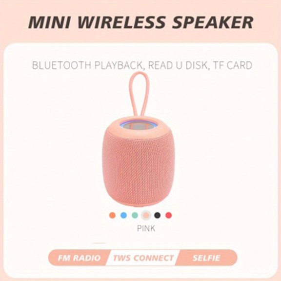 New High-quality Portable Lights Wireless Outdoor Small Speaker, Subwoofer, Comfortable Texture, Mini Music Player, Compatible TF Card, FM Function, Multi-color Options