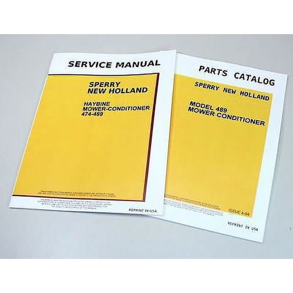 New Holland 489 Haybine Mower Conditioner Service Repair Parts Manuals Catalog