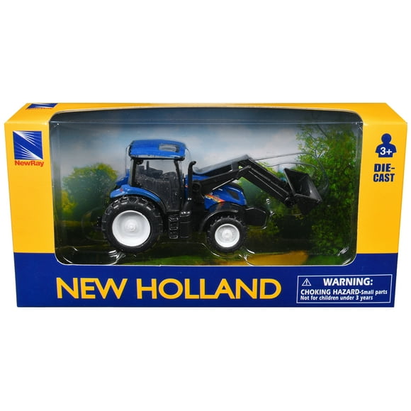 New Holland T6.175 Tractor with Front Loader Blue Diecast Model by New Ray
