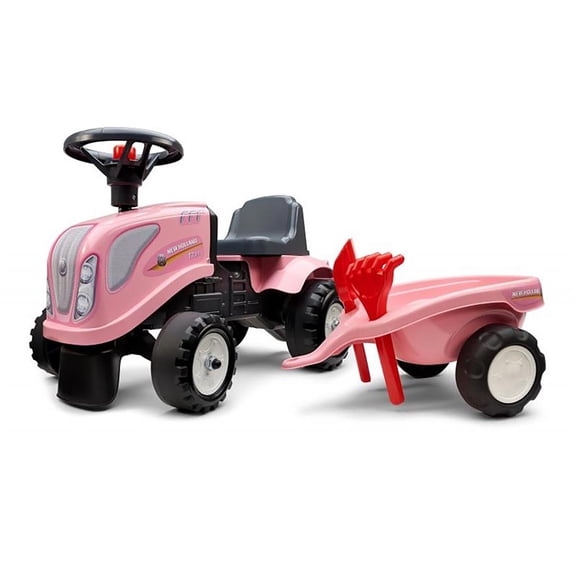 New Holland T7.315 Girl's Pink Ride-On Tractor With Trailer And Tools by Falk FA288C