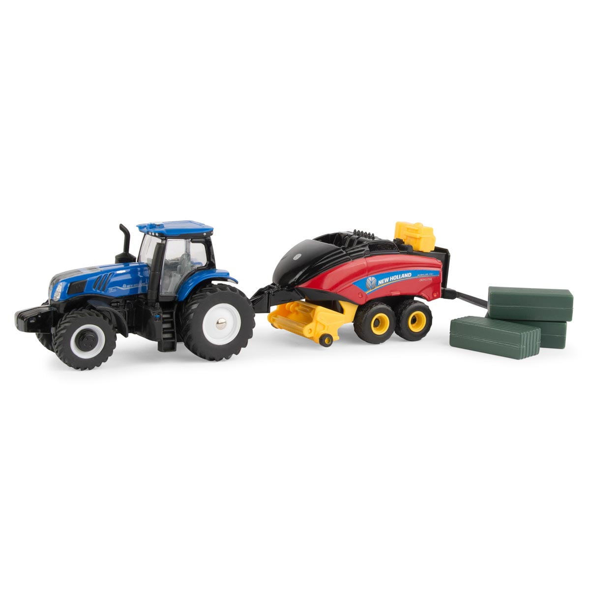 New Holland T8.380 Tractor with 330 Big Square Baler with 3 Bales