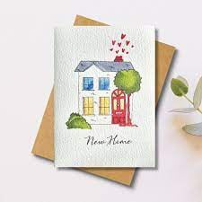 New Home Card Charming House Illustration Perfect for Housewarming Gifts, Greetings, and Congratulations Envelope Included, Blank Inside