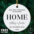 thumbnail image 1 of New Home Christmas Ornament — Personalized Wreath Address Keepsake & Housewarming Gift, 1 of 6