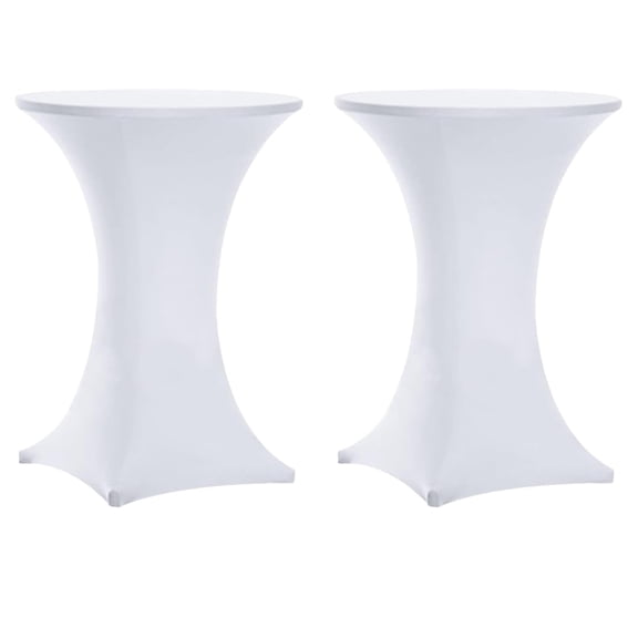 New Home Era 2 Pack Highboy Spandex Cocktail Table Covers White 30x42 Inch, Cocktail Table Spandex Covers, Fitted Stretch Cocktail Tablecloth for Round Tables (30in x 42in, 2 Pack)