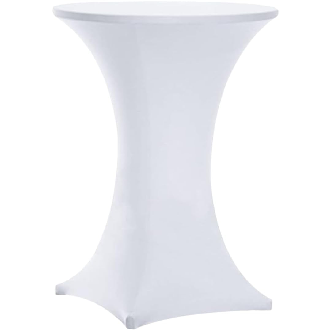 New Home Era 2 Pack Highboy Spandex Cocktail Table Covers White 30x42
