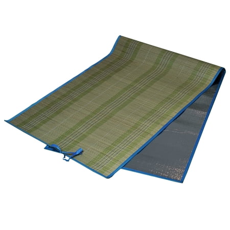 New Home Era Straw Beach Bathing Yoga Picnic Camping Mat Silver Metallic FOIL Foldable Water-Repellant - 24 x 72