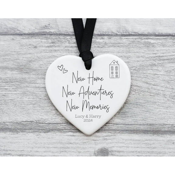 New Home, First Home Gifts, Personalised Housewarming Gift Hanging Heart, Custom Plaque Keepsake, Home Decoration, New House, New Beginnings
