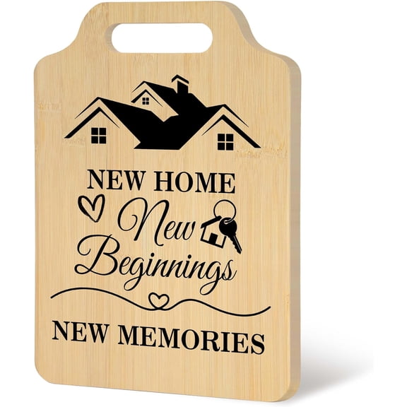 New Home Gifts Cutting Board, 8.3x12.2 Inch Kitchen Personalized Bamboo Chopping Board, Housewarming Present for Friends Neighbors, Funny Kitchen Table Gift Ideas Decoration-A10