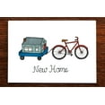 thumbnail image 1 of New Home Greeting Card – Charming Bicycle and House Design – Blank Inside for Personal Messages – Perfect Gift for Housewarming Celebrations, 1 of 2
