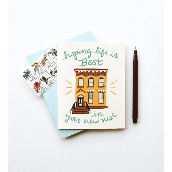 New Home Greeting Card – "Hoping Life is Best in Your New Nest" – Envelope Included, Blank Inside – Perfect Gift for Housewarming, First Apartment, or New Beginnings