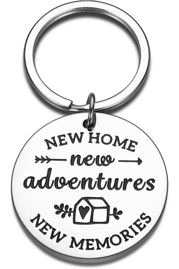 New Home New Adventure Housewarming Gift for New Homeowner 2024 First Homeowner Keyring for Couple Friend Daughter Son New House Key Chain for Family BFF Coworker Real Estate Closing Moving in Gifts