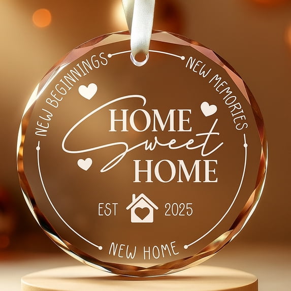 New Home Ornament 2025 – Housewarming Gift Idea for Couples or Families – Glass Christmas Keepsake for New Beginnings