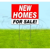 New Homes For Sale (18" x 24") Yard Sign, Includes Metal Step Stake