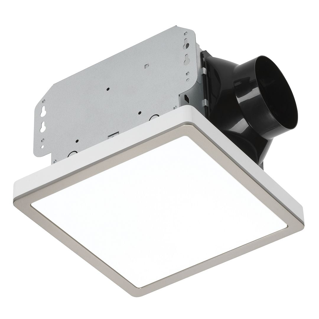New Homewerks 70 CFM 1.0 Sones Exhaust Ventilation Fan with LED & Brushed Nickel Magnetic Trim
