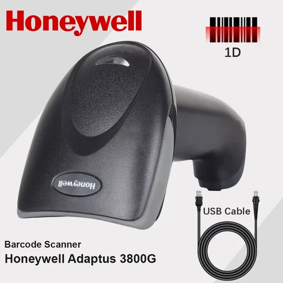 New Honeywell 3800G 1D Corded Handheld Barcode Scanner Image USB Kit with Cable