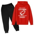 thumbnail image 1 of New Hooded Football Letter Printed Hoodie Pants Children's Casual Two Piece Fashion Trend American Troop Jogging Suit Boy Clothes Set Baby Boy Clothes Set Baby Outfits for Boys Boys Short Pants Suits, 1 of 3