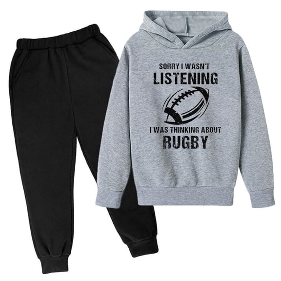 New Hooded Football Letter Printed Hoodie Pants Children's Casual Two Piece Fashion Trend American Troop Jogging Suit Boy Clothes Set Baby Boy Clothes Set Baby Outfits for Boys Boys Short Pants Suits