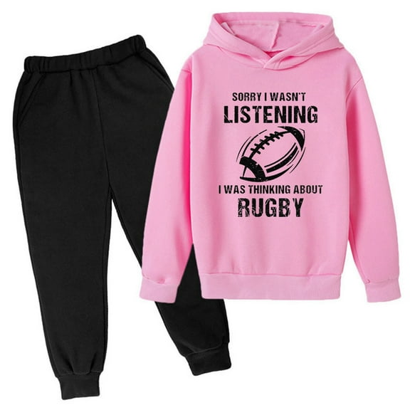 New Hooded Football Letter Printed Hoodie Pants Children's Casual Two Piece Fashion Trend American Troop Jogging Suit Boy Clothes Set Baby Boy Clothes Set Baby Outfits for Boys Boys Short Pants Suits