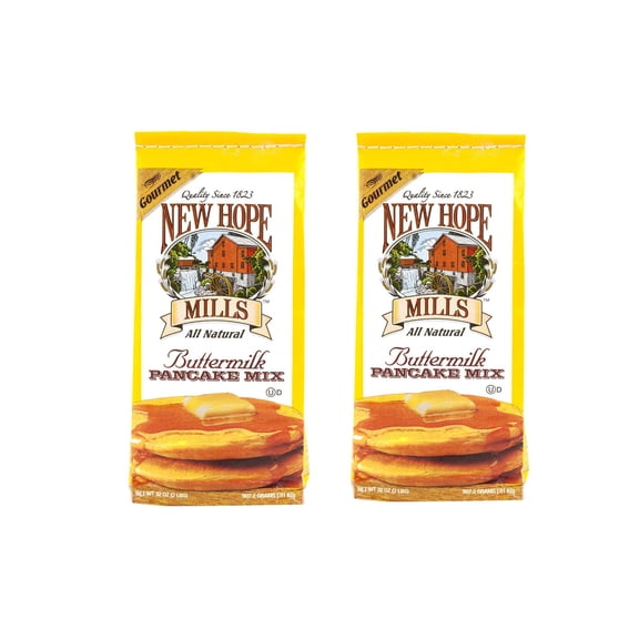 New Hope Mills Easy To Make Pancake Mix- Two 32 oz. Bags- Your Choice of 5 Different Varieties (Buttermilk)