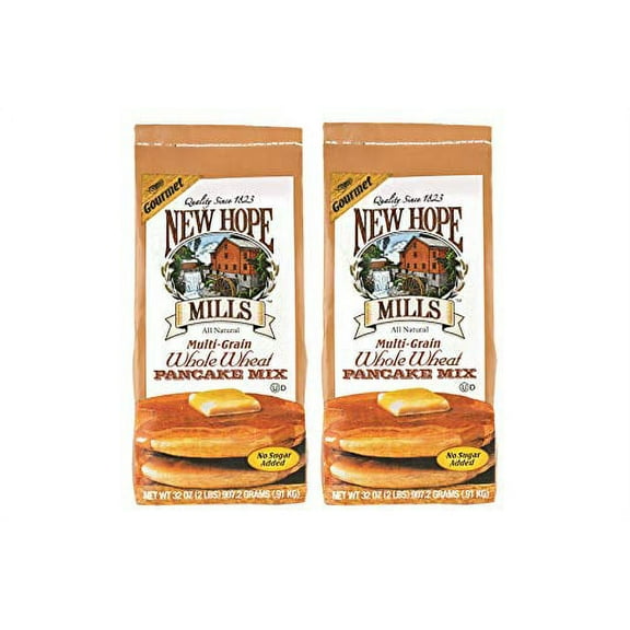 New Hope Mills Easy To Make Pancake Mix- Two 32 oz. Bags- Your Choice of 5 Different Varieties (Whole Wheat)