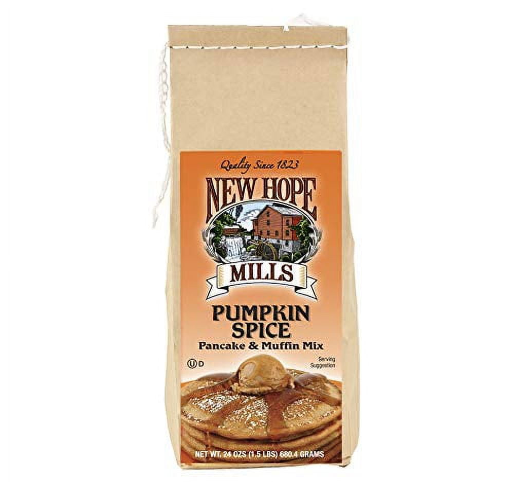 New Hope Mills Flavored Pancake Mix- Two 24 oz. Bags- Your Choice of 5 Different Varieties (Pumpkin Spice)