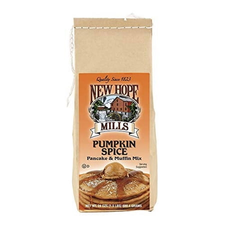 New Hope Mills Flavored Pancake Mix- Two 24 oz. Bags- Your Choice of 5 Different Varieties (Pumpkin Spice)