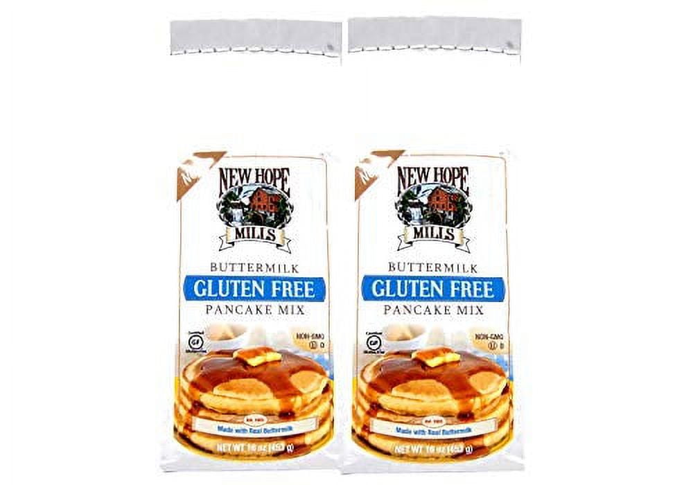 New Hope Mills Gluten Free Buttermilk Pancake Mix or Chocolate Brownie Mix 2-16 oz Packs (Gluten Free Pancake Mix)