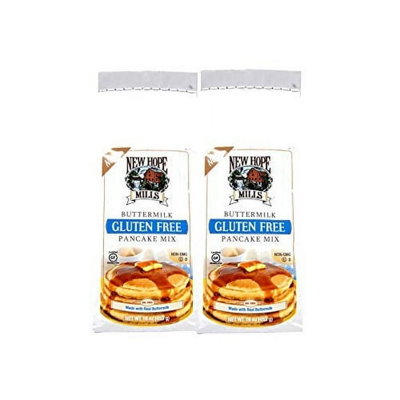New Hope Mills Gluten Free Buttermilk Pancake Mix or Chocolate Brownie Mix 2-16 oz Packs (Gluten Free Pancake Mix)