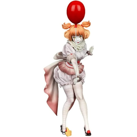 New Horror Pennywise Horror Bishoujo Horror Look Character Anime Statue Figure Desktop Ornament Popular Decorations Fan Souvenirs Creative Gift Collection 19cm/7.4inch