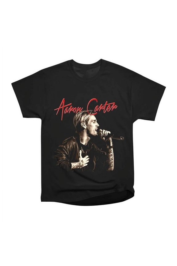 New Hot Aaron Carter Pop Music Black Cotton All Size Shirt