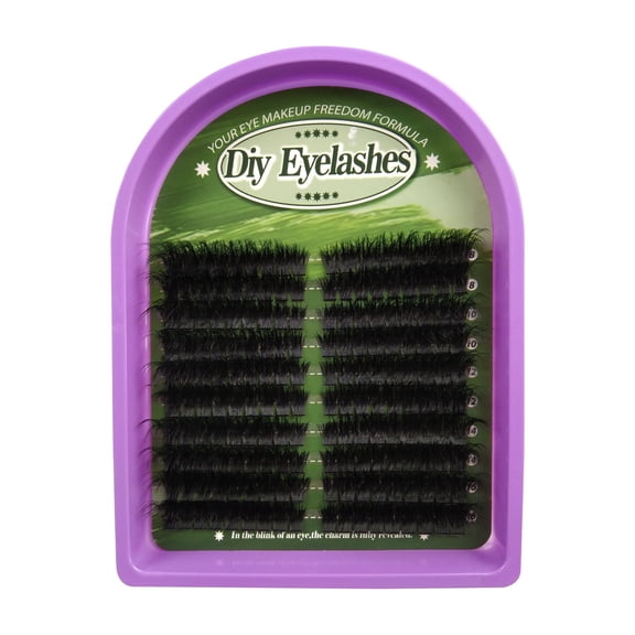 New Hot Melt Cluster Eyelashes, Dense Segmented Single Lashes With Purple Tray Self Grafting Individual False Eyelashes