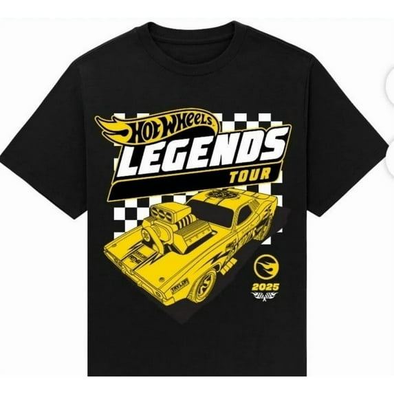 New Hot Wheels Legends Tour 2025 T-Shirt,Black Color,Size 2XL