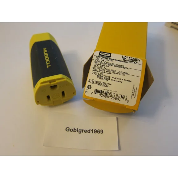 New Hubbell Ergogrip Hbl5569Ey Grounding Straight Blade Connector More Listed