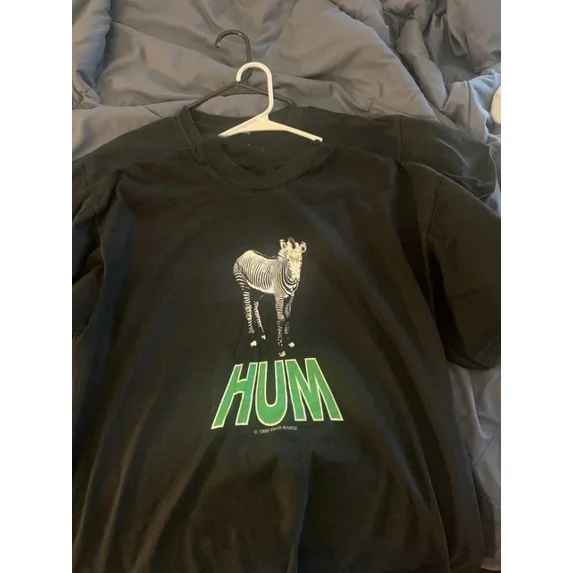 New Hum Album Band Print Black Graphic Classic Look For Casual ...