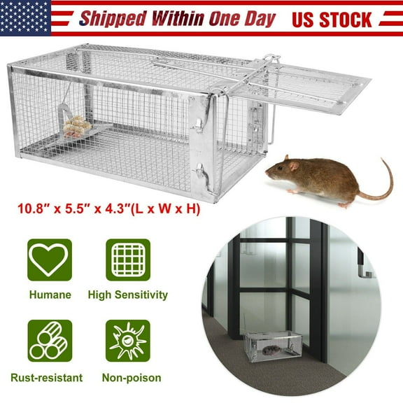 New Humane Animal Trap Steel Cage Live Mice Mouse Rodent Control Bait Catch
