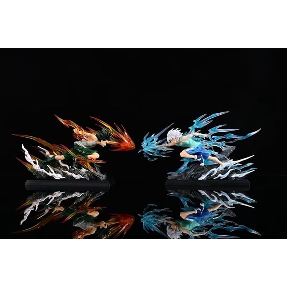 New HunterHunter Gon Freecss and Killua Zoldyck 2pc Character Anime Model Statue Action Figures Desktop Ornament Popular Decorations Fan Souvenirs Creative Gift Collectable